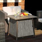 BALI OUTDOORS 28" Square Gas Fire Pit Table