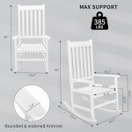 Outvita Outdoor Solid Wood Rocking Chair – White