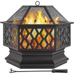 Yaheetech 28in Hex Outdoor Fire Pit Bowl