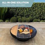 32-Inch Round Cast Iron Fire Pit Table