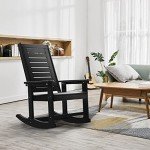 Oversized Black Outdoor Rocking Chair Set of 2