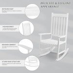 Outvita Outdoor Solid Wood Rocking Chair – White