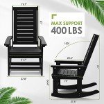 Oversized Black Outdoor Rocking Chair Set of 2