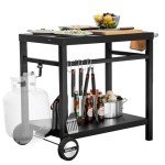 Movable Stainless Steel Dining Cart with Double-Shelf