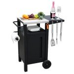 Outdoor Grill Cart with Storage & Prep Stand