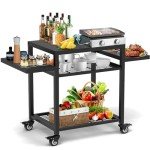 42" Three-Shelf Outdoor Grill and Prep Table