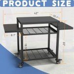 42" Three-Shelf Outdoor Grill and Prep Table