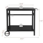 Movable Stainless Steel Dining Cart with Double-Shelf