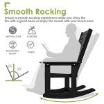 Oversized Black Outdoor Rocking Chair Set of 2