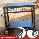 Movable Stainless Steel Dining Cart with Double-Shelf
