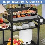 42" Three-Shelf Outdoor Grill and Prep Table