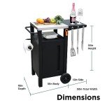 Outdoor Grill Cart with Storage & Prep Stand