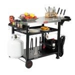 Feasto 3-Shelf Movable Grill Prep Table