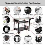 Feasto 3-Shelf Movable Grill Prep Table