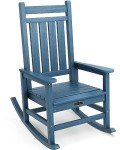 Oversized Blue Rocking Chair for Outdoor Relaxation