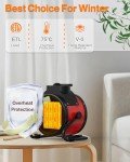 Portable 1500W Electric Patio Heater with 3 Modes