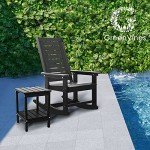 Oversized Black Outdoor Rocking Chair Set of 2