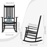 Oversized Wooden Rocking Chair for Outdoor Comfort