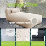 Light Beige Bean Bag Chaise Lounge Chair Set