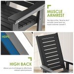 Oversized Black Outdoor Rocking Chair Set of 2