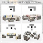 6-Piece Outdoor Sectional Sofa Set with Cushions
