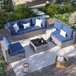 7-Piece Waterproof Wicker Patio Sectional Set