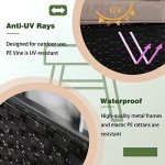 4-Piece Rattan Patio Furniture Set with Cushions