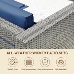 7-Piece Waterproof Wicker Patio Sectional Set