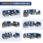 7-Piece Waterproof Wicker Patio Sectional Set