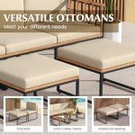 6-Piece Acacia Wood Patio Furniture Set with Cushions