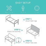 2-Person Wicker Outdoor Patio Bench with Cushion