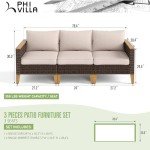 Oversized 3-Seater Outdoor Wicker Patio Couch