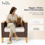 Oversized 3-Seater Outdoor Wicker Patio Couch
