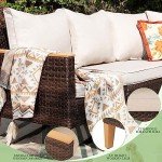 Oversized 3-Seater Outdoor Wicker Patio Couch