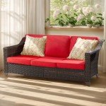 Stylish 3-Seat Outdoor Rattan Sofa with Cushions