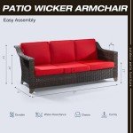 Stylish 3-Seat Outdoor Rattan Sofa with Cushions