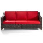 Stylish 3-Seat Outdoor Rattan Sofa with Cushions
