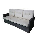 Joanne 3-Seater Outdoor Wicker Sofa, Grey
