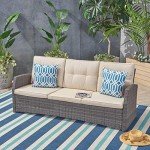 Joanne 3-Seater Outdoor Wicker Sofa, Grey