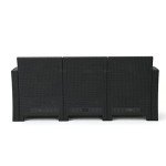 St. Lucia Outdoor 3-Seater Faux Wicker Sofa