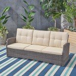 Joanne 3-Seater Outdoor Wicker Sofa, Grey