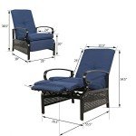 Ulax Patio Recliner Chair with Adjustable Back