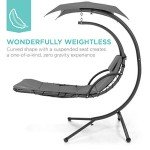 Curved Steel Outdoor Chaise Lounge Swing Chair