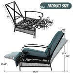 Peacock Blue Adjustable Outdoor Lounge Chair