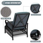 Peacock Blue Adjustable Outdoor Lounge Chair