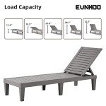 EUNHOO Adjustable Outdoor Chaise Lounge Set of 2