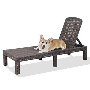 Mocha Waterproof Outdoor Chaise Lounge Chair