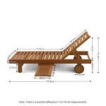 Furinno Tioman Teak Outdoor Patio Sun Lounger