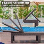 Mocha Waterproof Outdoor Chaise Lounge Chair