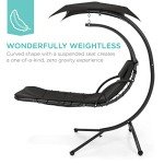 Outdoor Curved Steel Lounge Chair Swing with Canopy